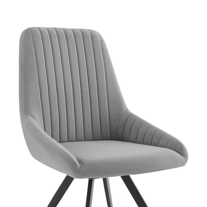 Armen Living - Alison Swivel Gray Velvet and Metal Dining Room Chairs (Set of 2) - LCAISIGR veiw 2