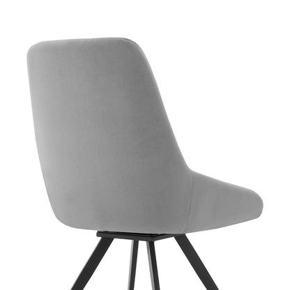 Armen Living - Alison Swivel Gray Velvet and Metal Dining Room Chairs (Set of 2) - LCAISIGR veiw 3