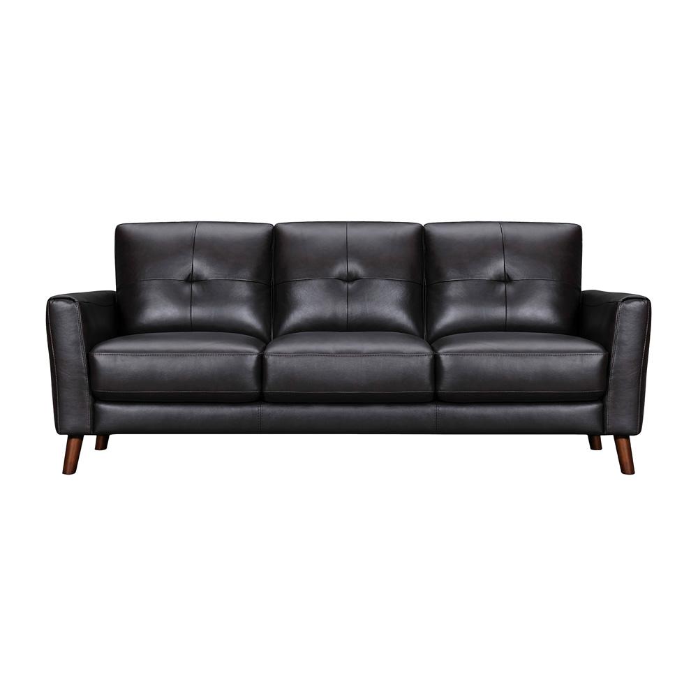 Armen Living - Almafi 82in Brown Leather Sofa - LCAF3BRN veiw 1