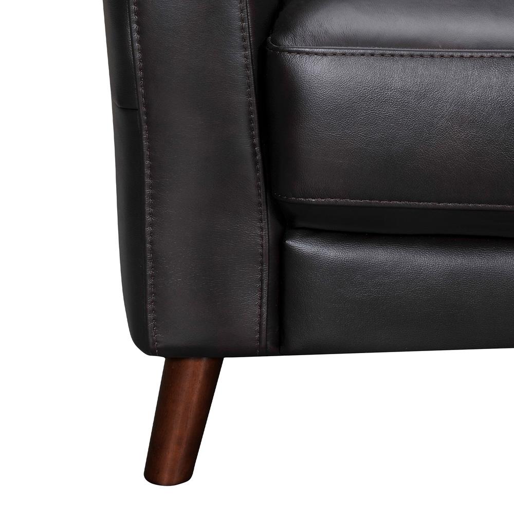 Armen Living - Almafi 82in Brown Leather Sofa - LCAF3BRN veiw 4