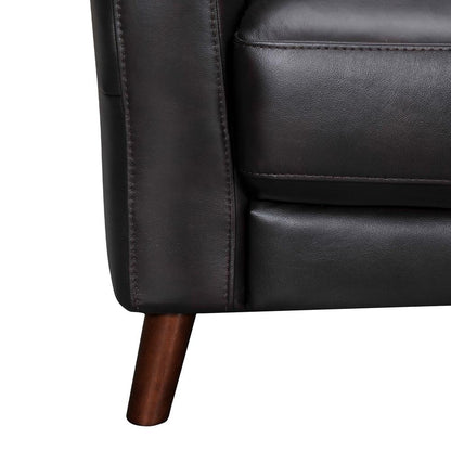 Armen Living - Almafi 82in Brown Leather Sofa - LCAF3BRN veiw 4