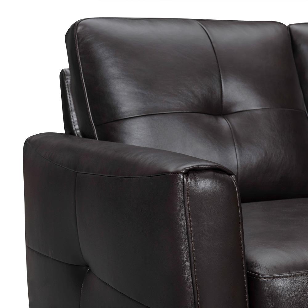 Armen Living - Almafi 82in Brown Leather Sofa - LCAF3BRN veiw 5