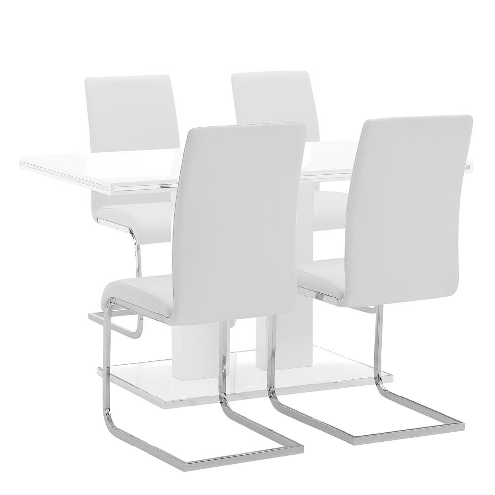 Armen Living - Amanda 5 Piece White Rectangular Dining Set - SETAMDI5WH veiw 1