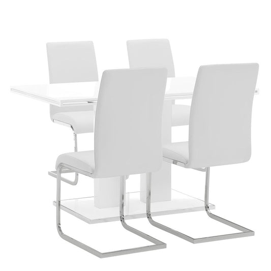 Armen Living - Amanda 5 Piece White Rectangular Dining Set - SETAMDI5WH veiw 1