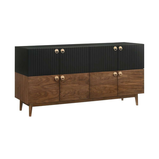 Armen Living - Amigo Black Veneer and Walnut Wood Buffet - LCAGBUWA view 2