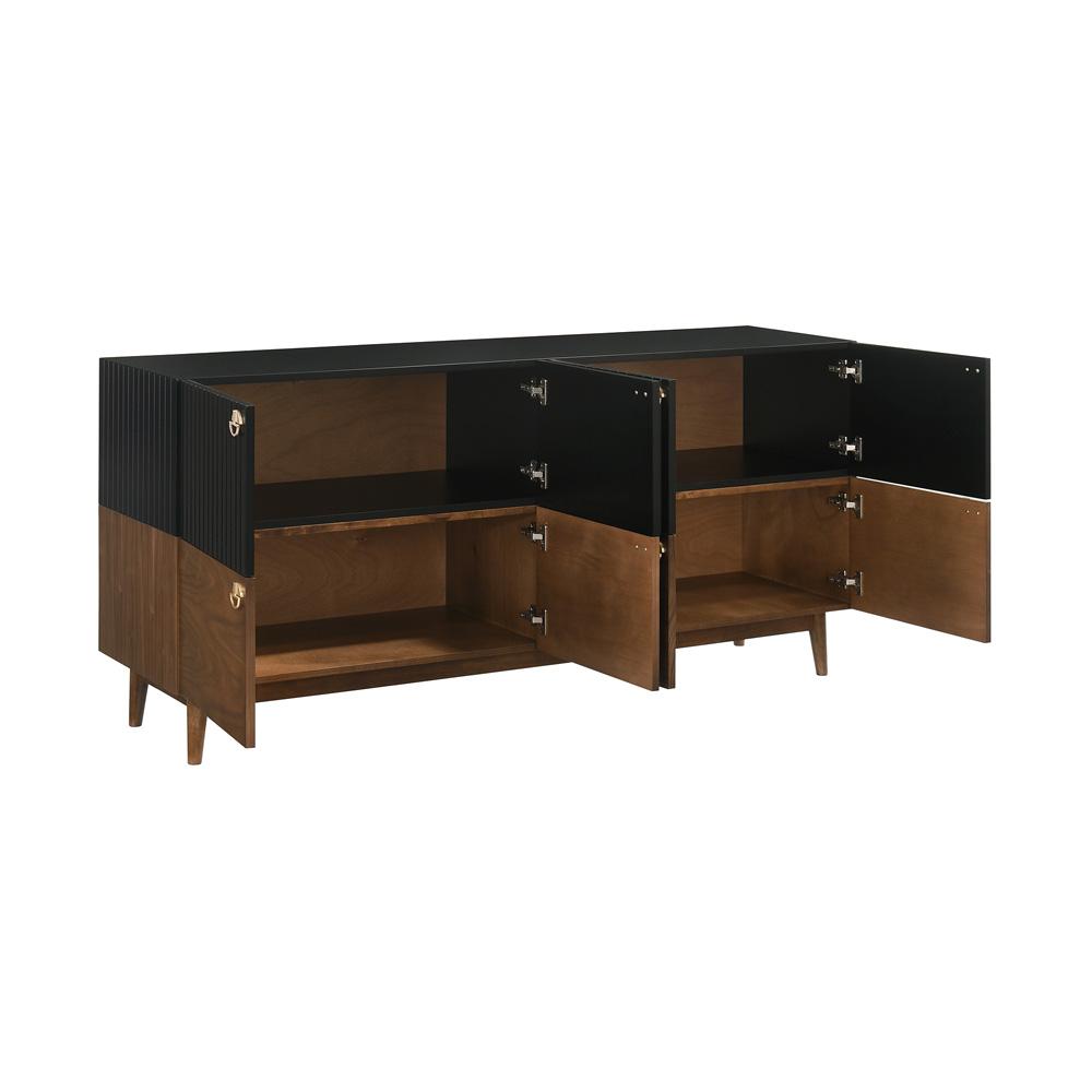 Armen Living - Amigo Black Veneer and Walnut Wood Buffet - LCAGBUWA veiw 6