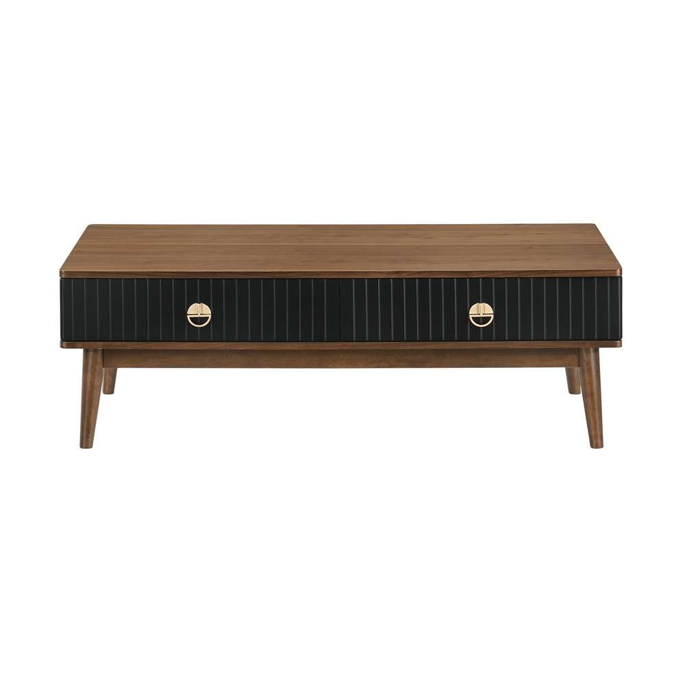 Armen Living - Amigo Black Veneer and Walnut Wood Coffee Table - LCAGCOWA veiw 1