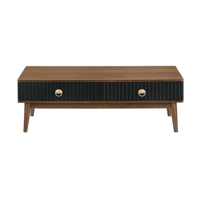 Armen Living - Amigo Black Veneer and Walnut Wood Coffee Table - LCAGCOWA veiw 1