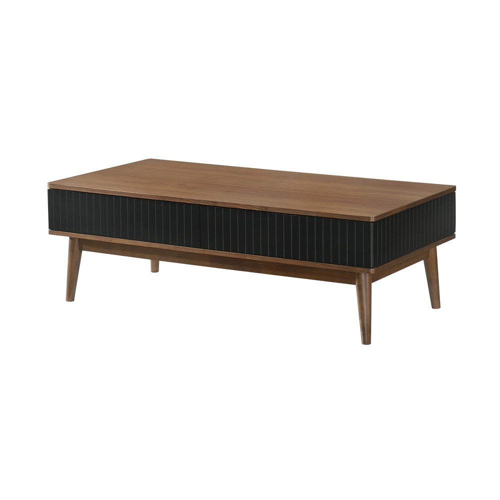 Armen Living - Amigo Black Veneer and Walnut Wood Coffee Table - LCAGCOWA veiw 2