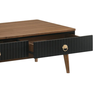 Armen Living - Amigo Black Veneer and Walnut Wood Coffee Table - LCAGCOWA veiw 6