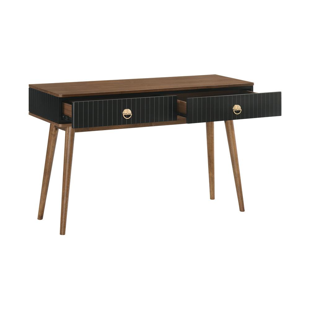 Armen Living - Amigo Black Veneer and Walnut Wood Console Table - LCAGCNWA veiw 3