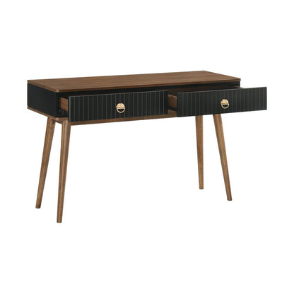 Armen Living - Amigo Black Veneer and Walnut Wood Console Table - LCAGCNWA veiw 3
