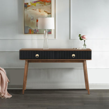 Armen Living - Amigo Black Veneer and Walnut Wood Console Table - LCAGCNWA veiw 6