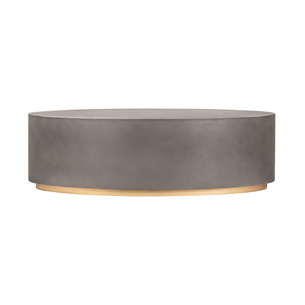 Armen Living - Anais Concrete and Brass Oval Coffee Table - LCAWCOGR veiw 1