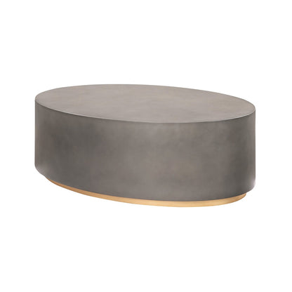 Armen Living - Anais Concrete and Brass Oval Coffee Table - LCAWCOGR veiw 2