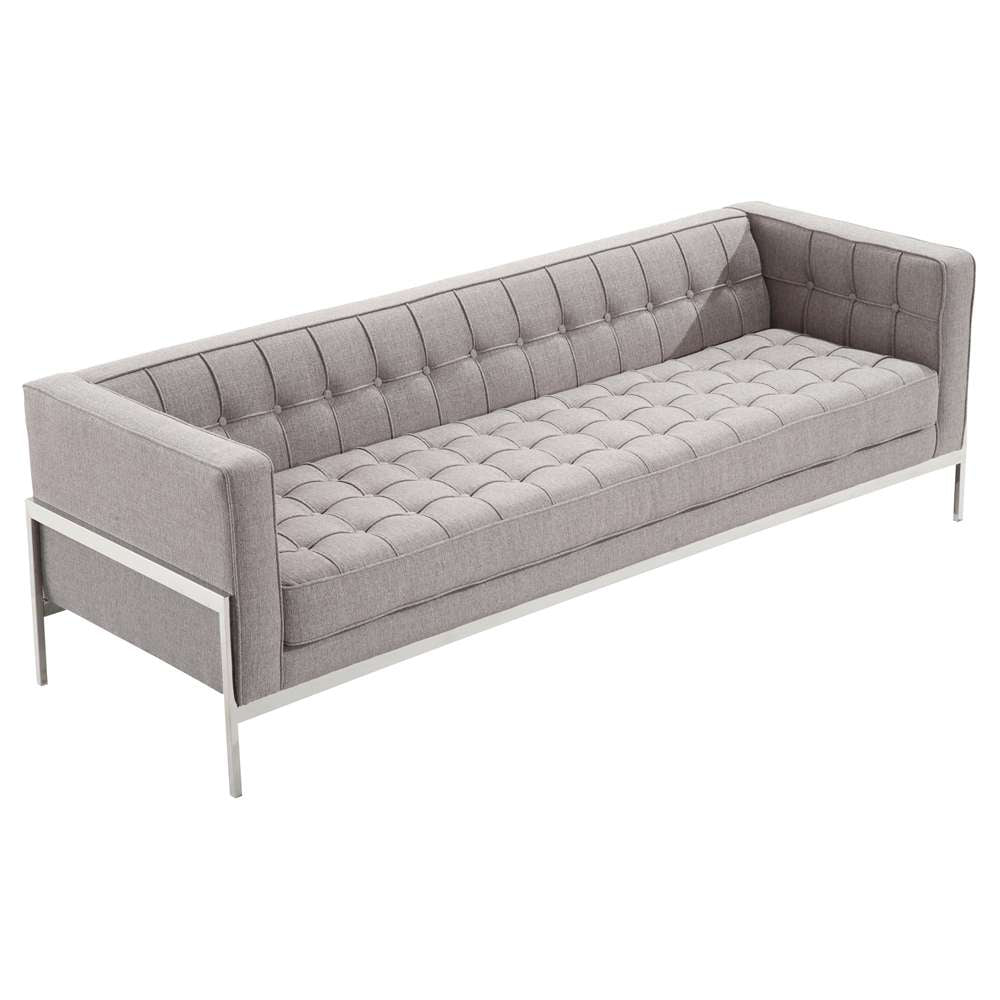 Armen Living - Andre Contemporary Sofa In Gray Tweed and Stainless Steel - LCAN3GR veiw 1