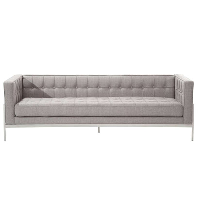 Armen Living - Andre Contemporary Sofa In Gray Tweed and Stainless Steel - LCAN3GR veiw 2