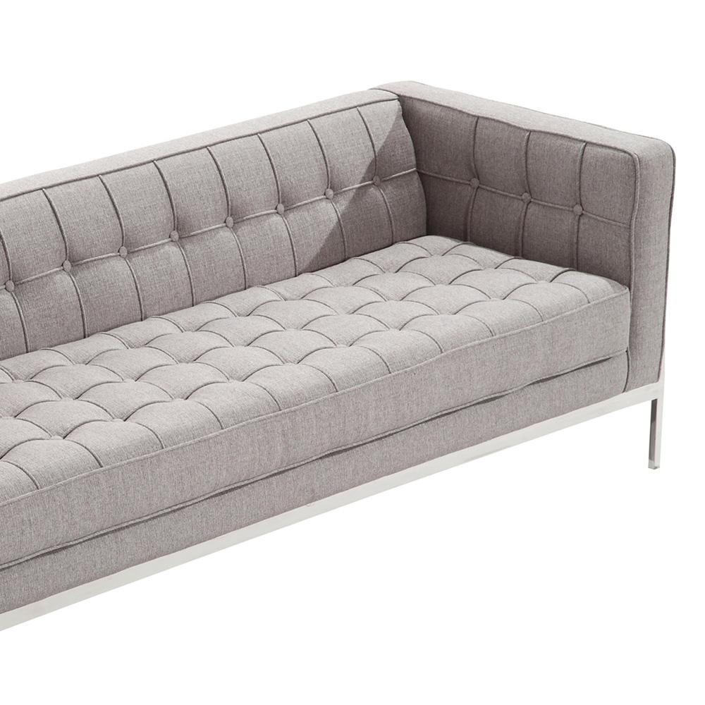 Armen Living - Andre Contemporary Sofa In Gray Tweed and Stainless Steel - LCAN3GR veiw 4