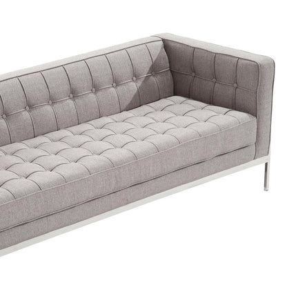 Armen Living - Andre Contemporary Sofa In Gray Tweed and Stainless Steel - LCAN3GR veiw 4