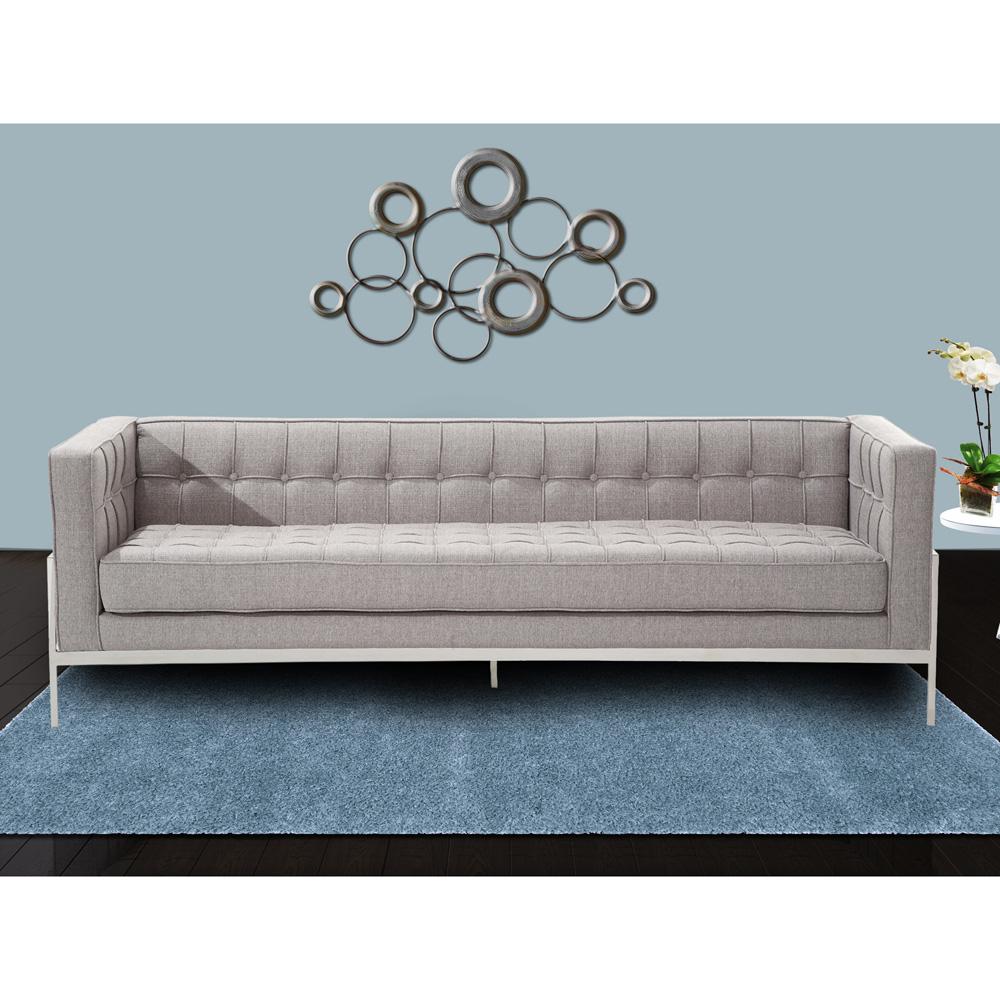 Armen Living - Andre Contemporary Sofa In Gray Tweed and Stainless Steel - LCAN3GR veiw 5