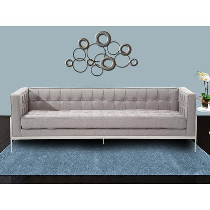 Armen Living - Andre Contemporary Sofa In Gray Tweed and Stainless Steel - LCAN3GR veiw 5