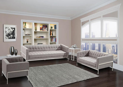 Armen Living - Andre Contemporary Sofa In Gray Tweed and Stainless Steel - LCAN3GR veiw 6