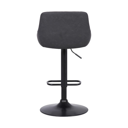 Armen Living - Anibal Adjustable Height Swivel Grey Faux Leather and Black Metal Bar Stool - LCANSWBABLGR veiw 5