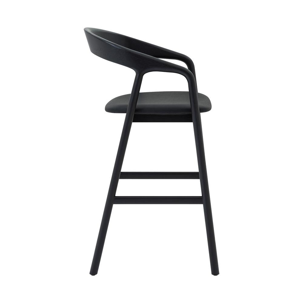 Armen Living - Apache Black Oak Wood and Faux Leather Bar Stool - LCAPBABLK30 veiw 3
