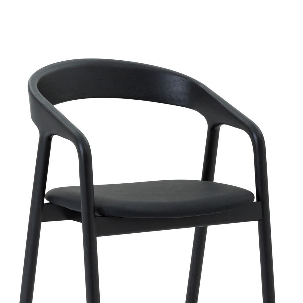 Armen Living - Apache Black Oak Wood and Faux Leather Bar Stool - LCAPBABLK30 veiw 5