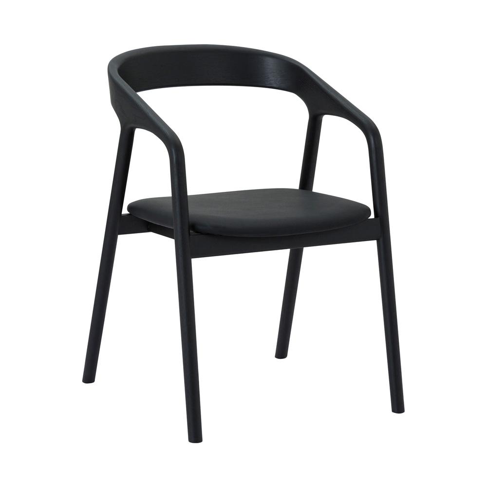 Armen Living - Apache Black Oak Wood and Faux Leather Dining Chair - LCAPSIBLK veiw 1