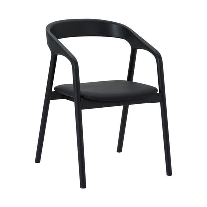 Armen Living - Apache Black Oak Wood and Faux Leather Dining Chair - LCAPSIBLK veiw 1