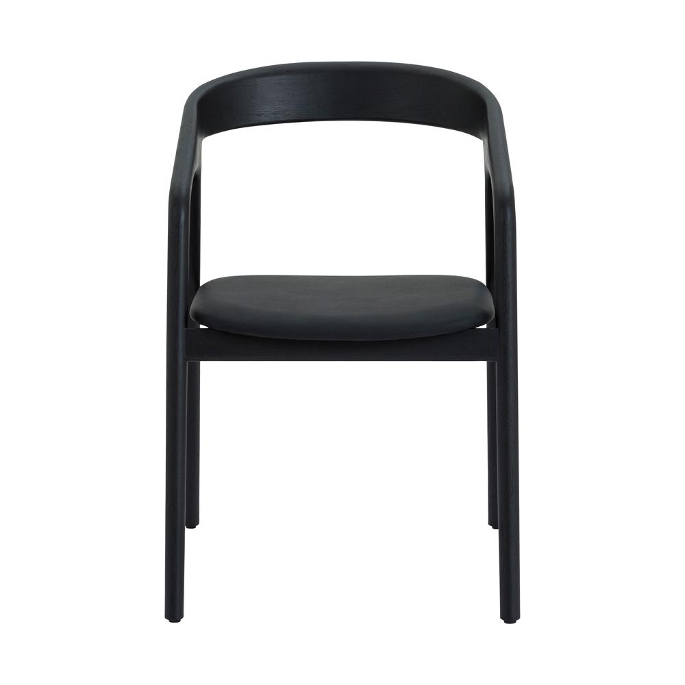 Armen Living - Apache Black Oak Wood and Faux Leather Dining Chair - LCAPSIBLK veiw 2