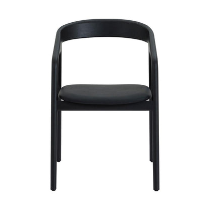Armen Living - Apache Black Oak Wood and Faux Leather Dining Chair - LCAPSIBLK veiw 2