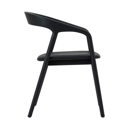 Armen Living - Apache Black Oak Wood and Faux Leather Dining Chair - LCAPSIBLK veiw 3
