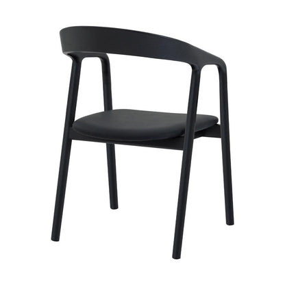 Armen Living - Apache Black Oak Wood and Faux Leather Dining Chair - LCAPSIBLK veiw 4