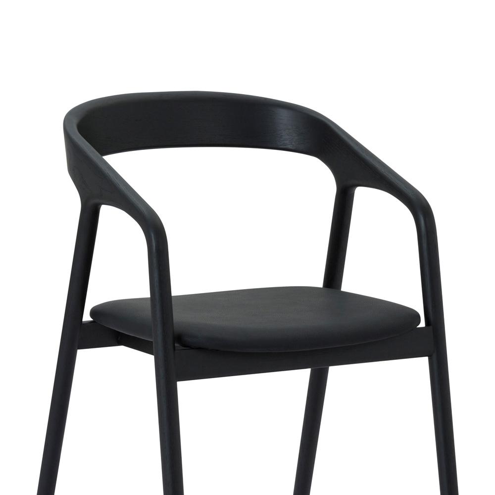 Armen Living - Apache Black Oak Wood and Faux Leather Dining Chair - LCAPSIBLK veiw 5