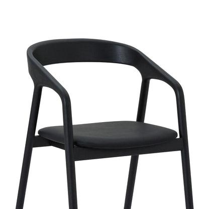 Armen Living - Apache Black Oak Wood and Faux Leather Dining Chair - LCAPSIBLK veiw 5