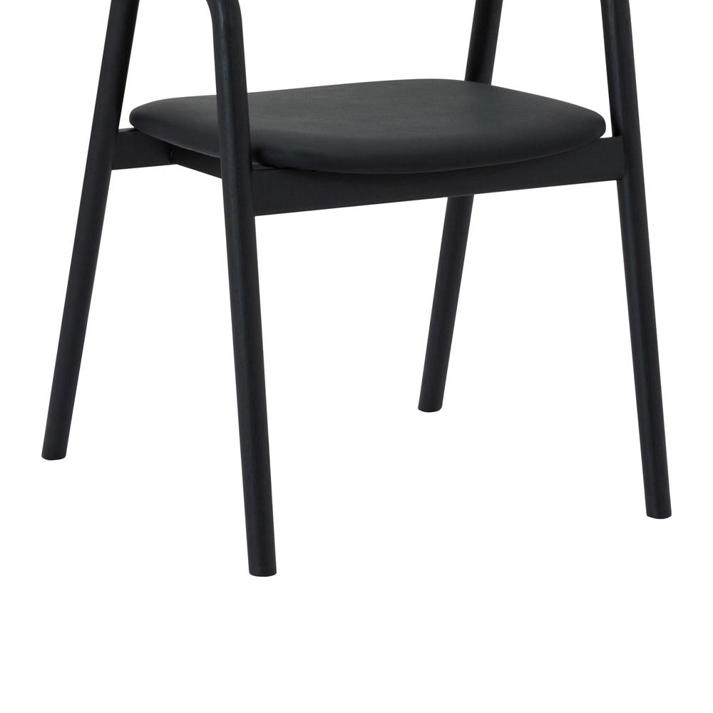 Armen Living - Apache Black Oak Wood and Faux Leather Dining Chair - LCAPSIBLK veiw 6