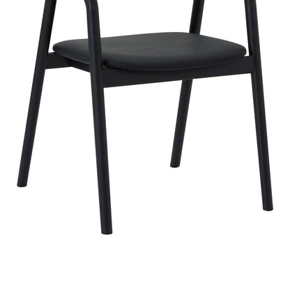 Armen Living - Apache Black Oak Wood and Faux Leather Dining Chair - LCAPSIBLK veiw 6