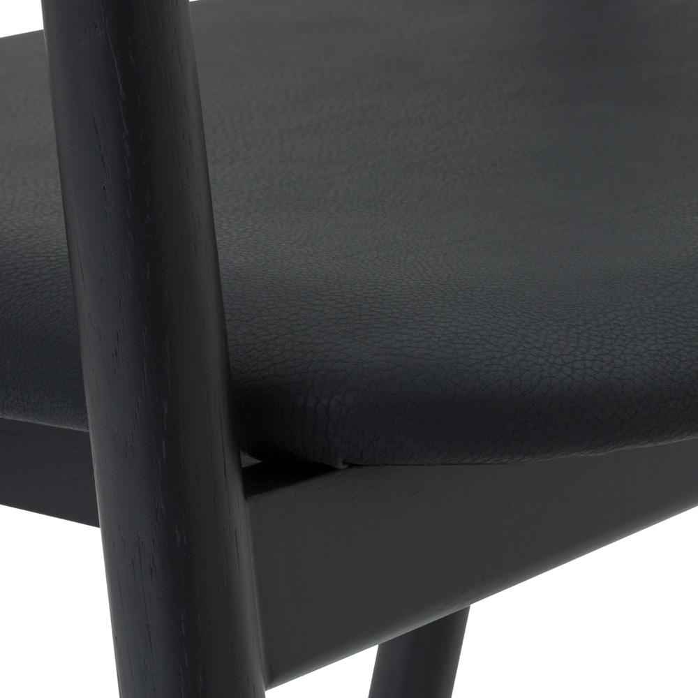 Armen Living - Apache Black Oak Wood and Faux Leather Dining Chair - LCAPSIBLK veiw 7