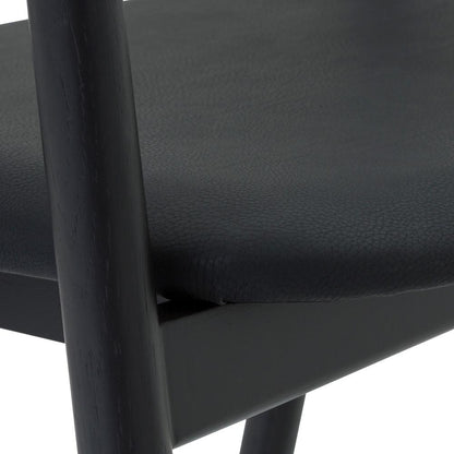 Armen Living - Apache Black Oak Wood and Faux Leather Dining Chair - LCAPSIBLK veiw 7