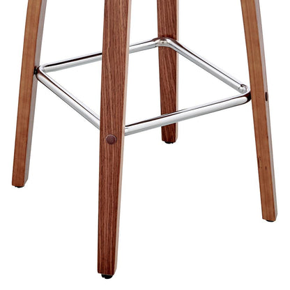 Armen Living  - Arabela 26in Gray Faux Leather and Walnut Wood Swivel Bar Stool - LCAABAWAGR26 veiw 8