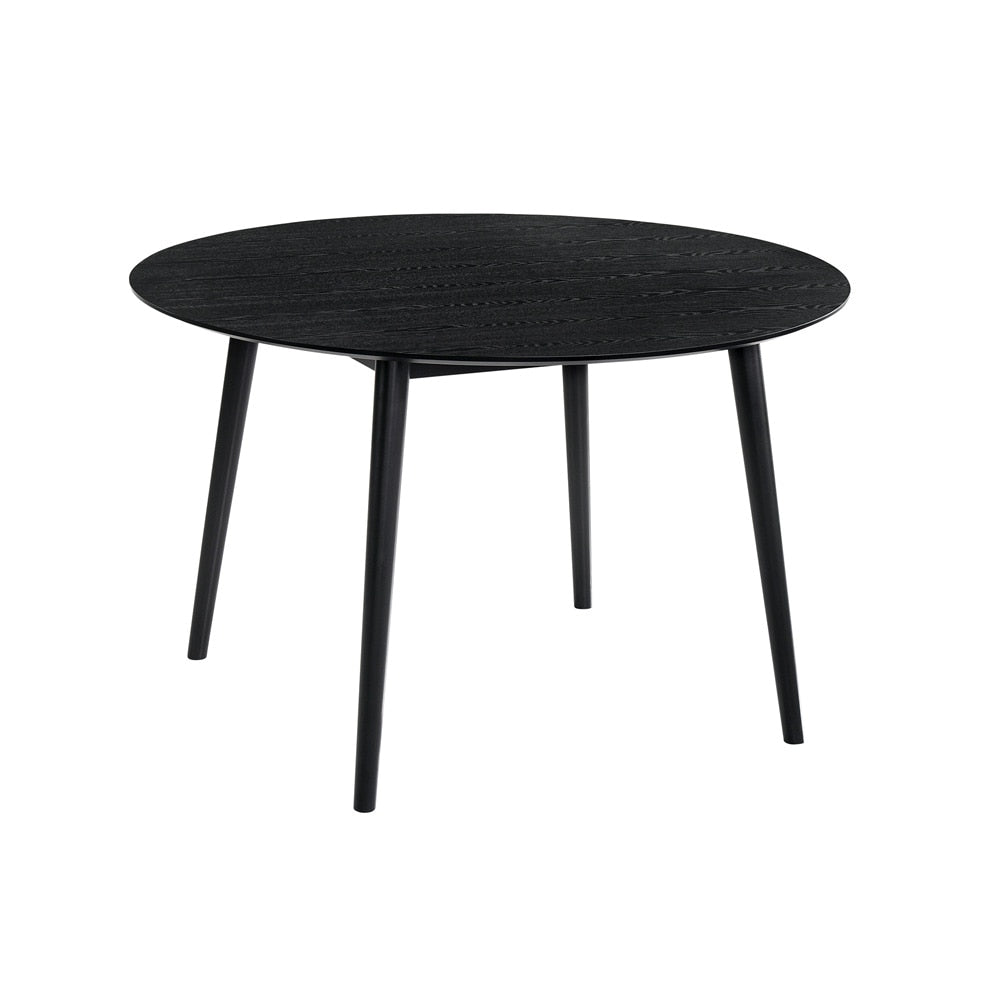 Armen Living - Arcadia and Azalea 48in Round Grey and Black Wood 5 Piece Dining Set - SETARDI5AZBLGR48 veiw 2