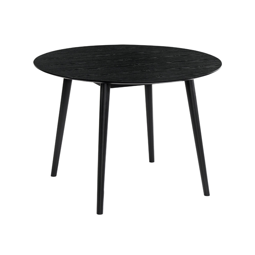 Armen Living - Arcadia and Renzo 42in Round Grey and Black Wood 5 Piece Dining Set - SETARDI5REBLGR42 veiw 2