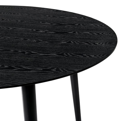 Armen Living - Arcadia and Renzo 42in Round Grey and Black Wood 5 Piece Dining Set - SETARDI5REBLGR42 veiw 5