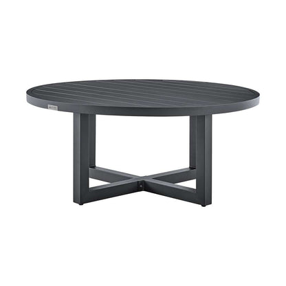 Armen Living - Argiope 3 Piece Patio Outdoor Swivel Seating Set in Dark Grey Aluminum with Grey Cushions - 840254332638 veiw 6
