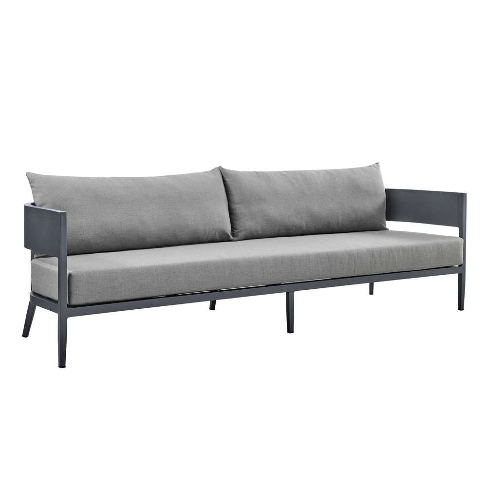 Armen Living - Argiope 4 Piece Outdoor Dark Gray Aluminum & Fabric Outdoor Conversation Set - 840254333031 veiw 2