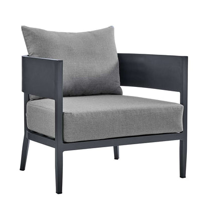 Armen Living - Argiope 4 Piece Outdoor Dark Gray Aluminum & Fabric Outdoor Conversation Set - 840254333031 veiw 4
