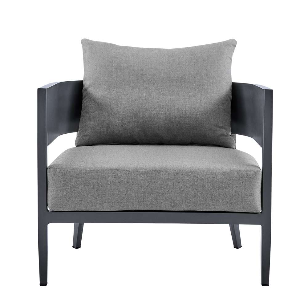 Armen Living - Argiope 4 Piece Outdoor Dark Gray Aluminum & Fabric Outdoor Conversation Set - 840254333031 veiw 5