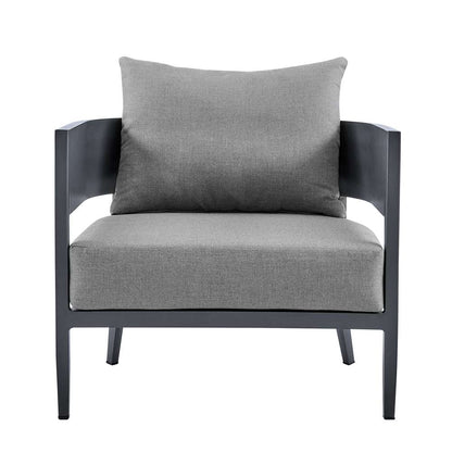 Armen Living - Argiope 4 Piece Outdoor Dark Gray Aluminum & Fabric Outdoor Conversation Set - 840254333031 veiw 5